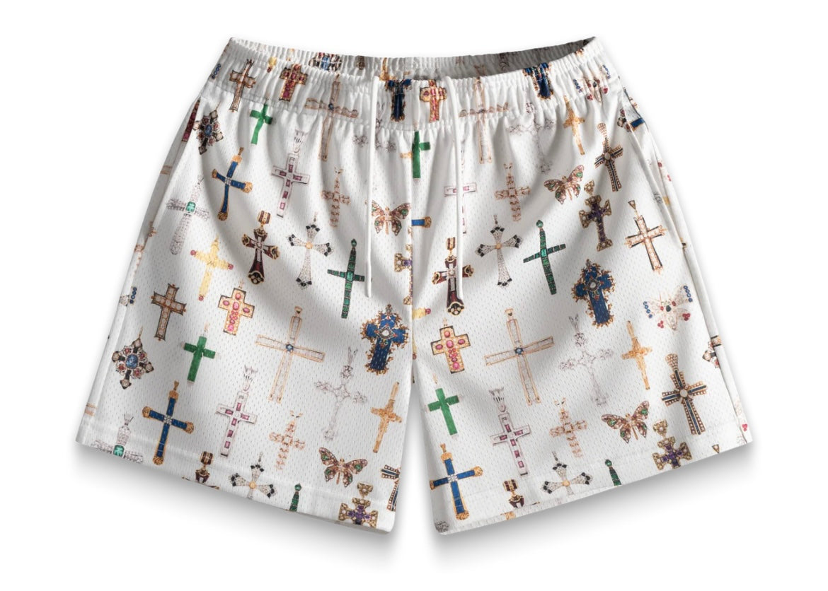 Bravest White Cross Shorts