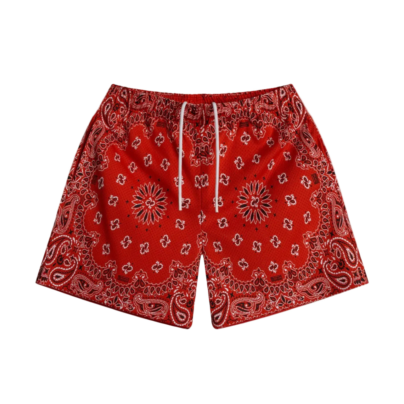 Bravest Screen Printed Paisley Two-Tone Red Shorts