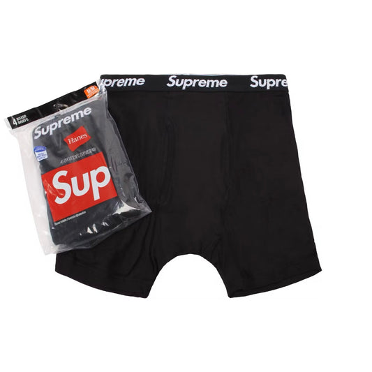 Supreme Hanes Boxer Briefs (4 Pack) Black