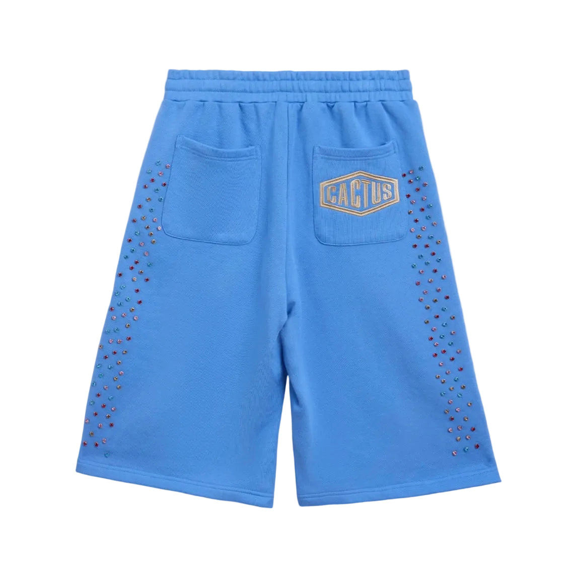 AZVA Crystal Cactus Sweat Shorts Baby Blue