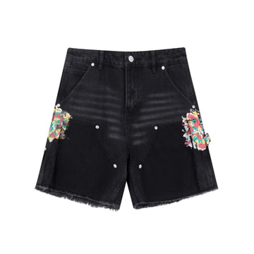 Undeveloped Noir Split Painters Denim Jorts