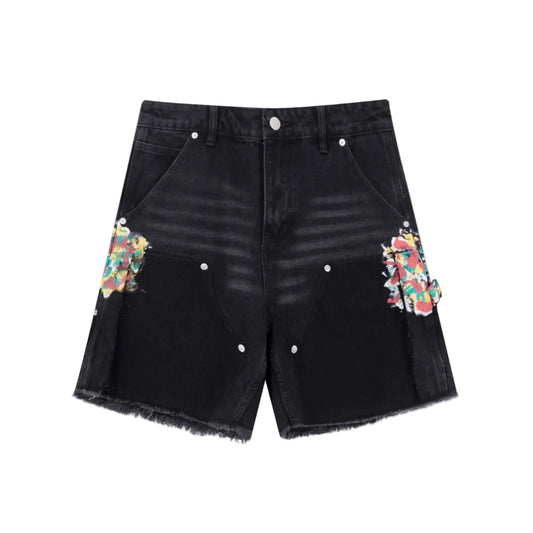 Undeveloped Noir Split Painters Denim Jorts