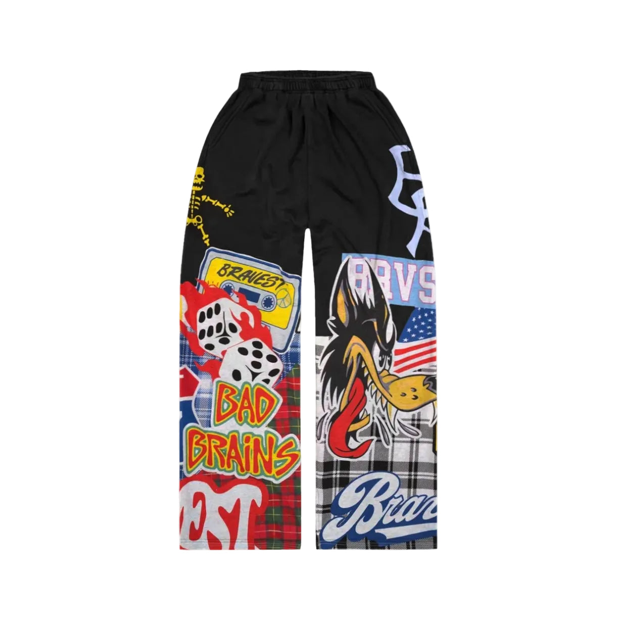 Bravest Patchwork Baggy Sweatpants Black