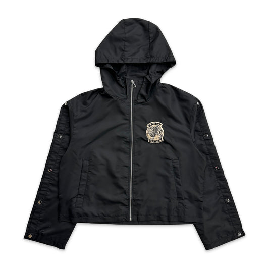 Saint Vanity Nylon Black Snap Hoodie