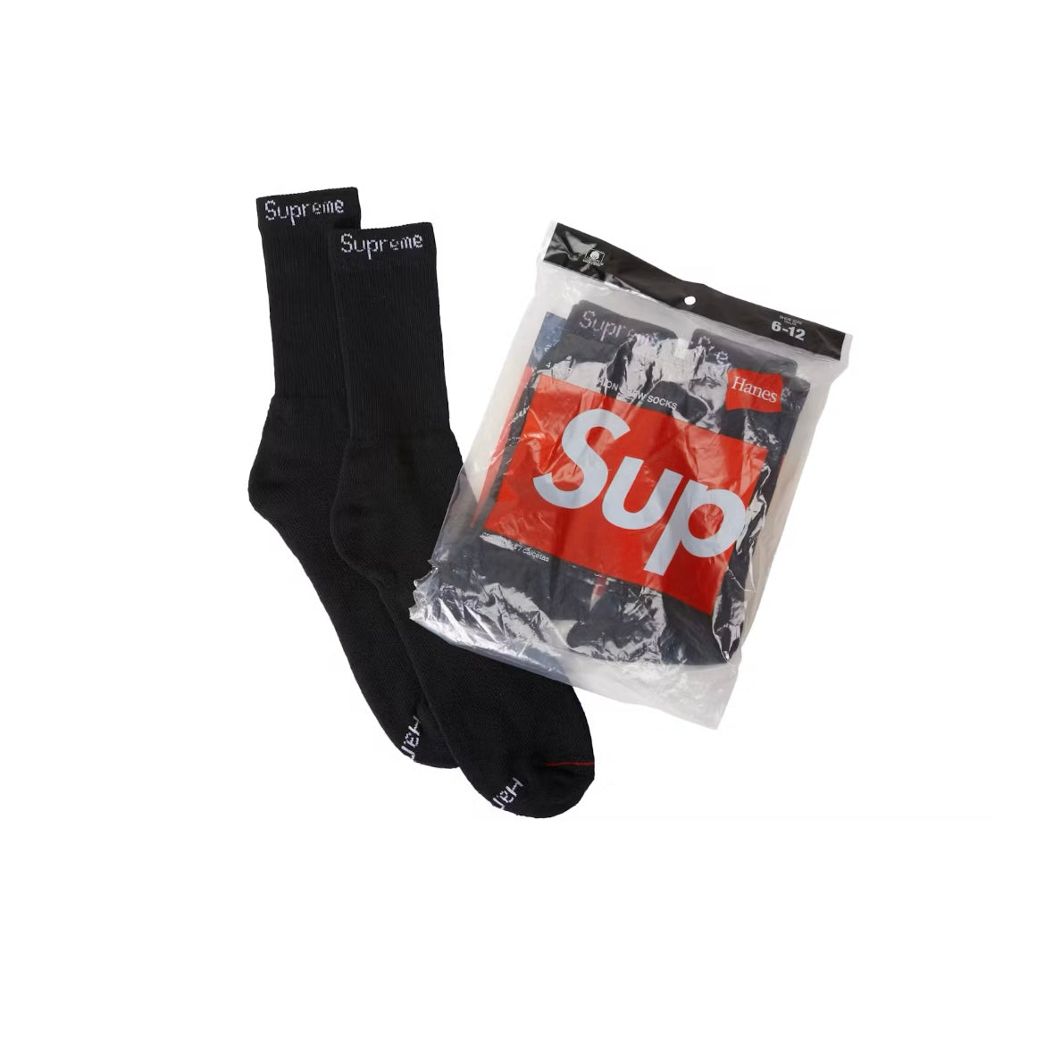 Supreme Hanes Socks Black