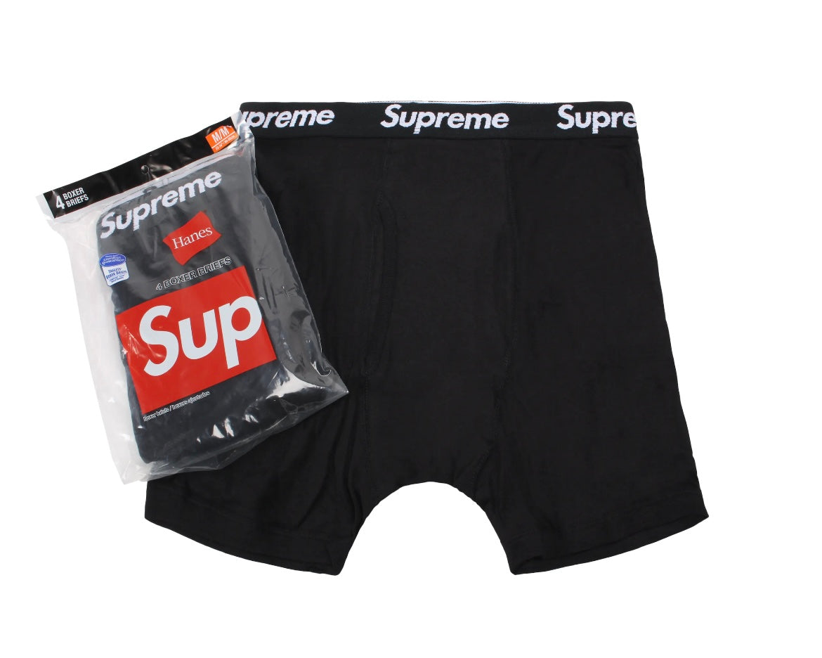 Supreme Hanes Boxer Briefs (4 Pack) Black