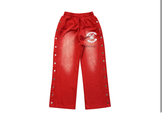 Wicked Valley Red Cotton Snap Pants