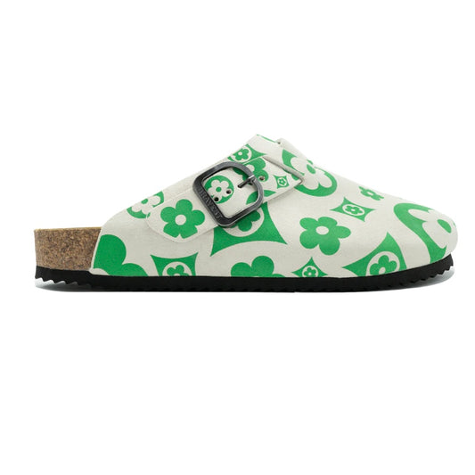 Bravest Flower Mules Cream Green