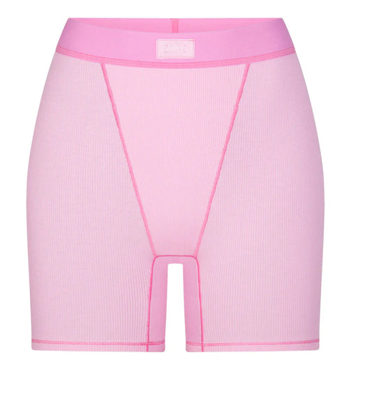 Skims Cotton Rib Shorts Pink