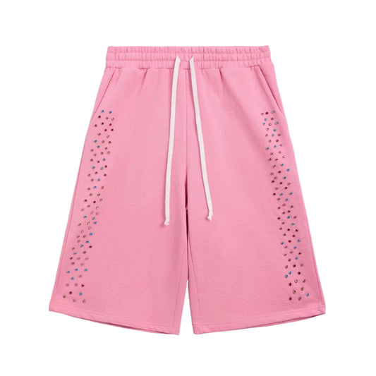 AZVA Crystal Cactus Sweat Shorts Pink