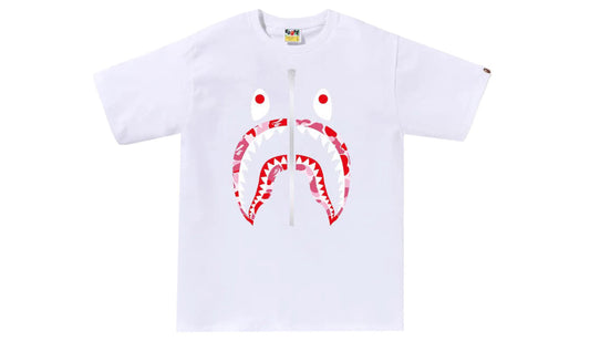 Bape Black ABC Camo Shark T-Shirt Pink