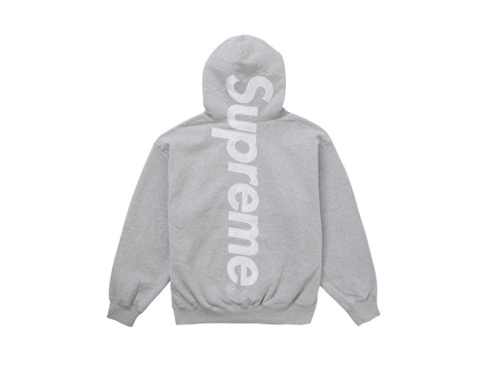 Supreme Applique Heather Grey Satin Logo Sweatshirt