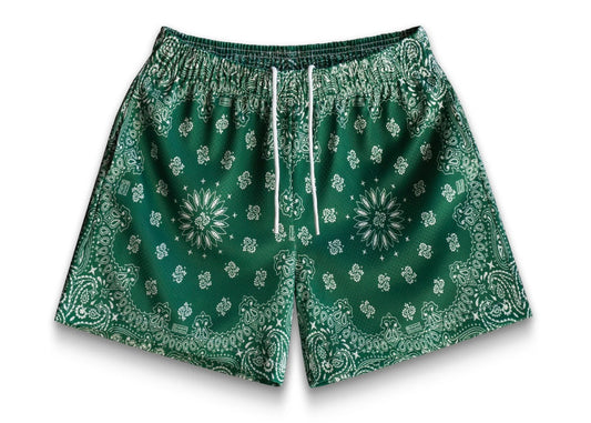 Bravest Green Paisley Shorts