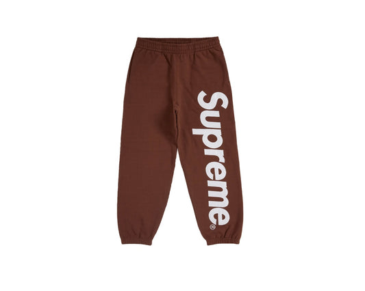 Supreme Applique Brown Satin Logo Sweatpants