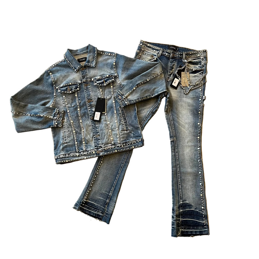 Vtilted Blue Denim Set