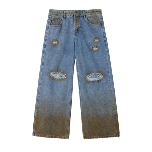 AZVA Studded Rust Denim