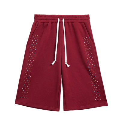 AZVA Crystal Cactus Sweat Shorts Maroon