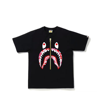 Bape ABC Camo Shark Tee Black Pink