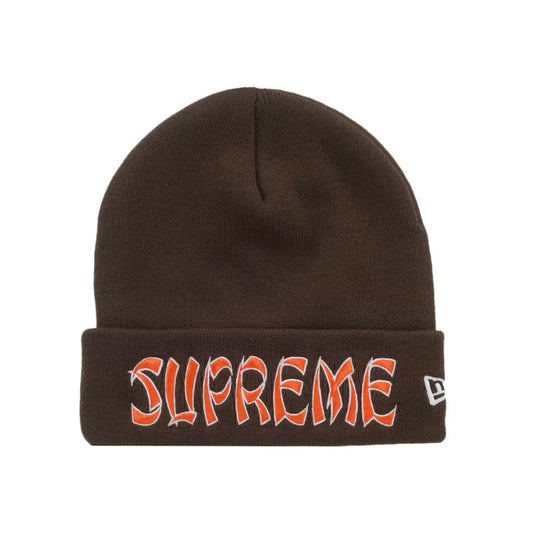 Supreme New Era Action Beanie Brown