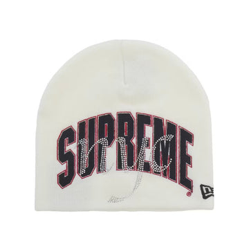 Supreme New Era Rhinestone Beanie White