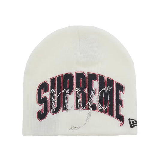 Supreme New Era Rhinestone Beanie White