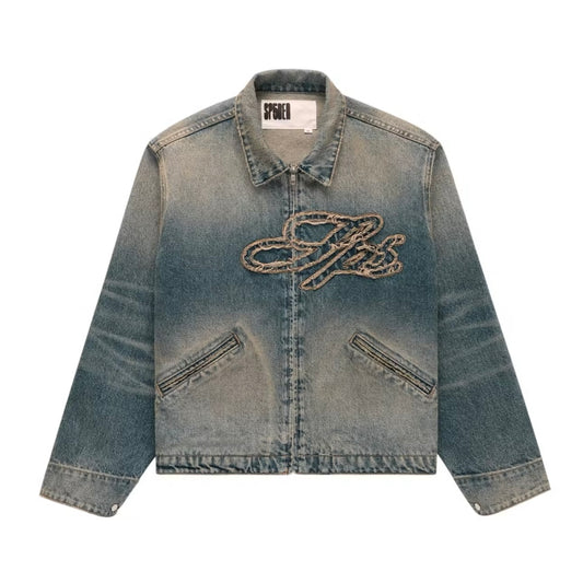Sp5der Script Denim Work Jacket