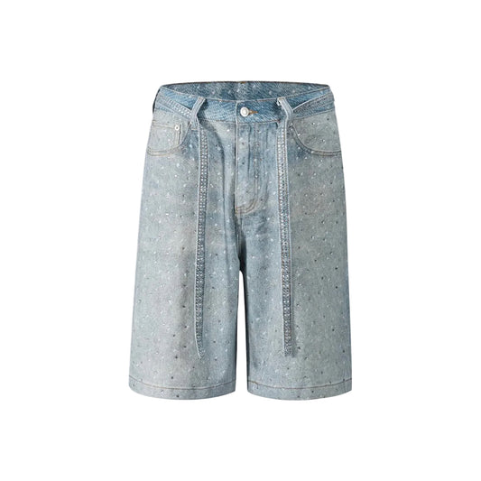 Undeveloped Azul Rhinestone Denim Jorts