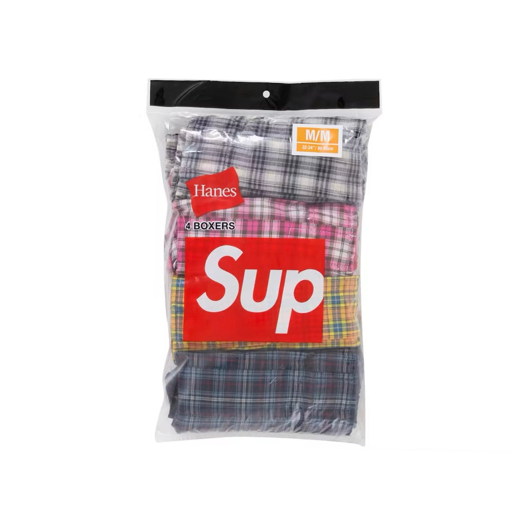 Supreme Hanes Plaid Boxers 4 Pack