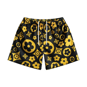 Bravest Black Yellow Flower Shorts