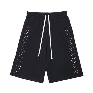 AZVA Crystal Cactus Sweat Shorts Black
