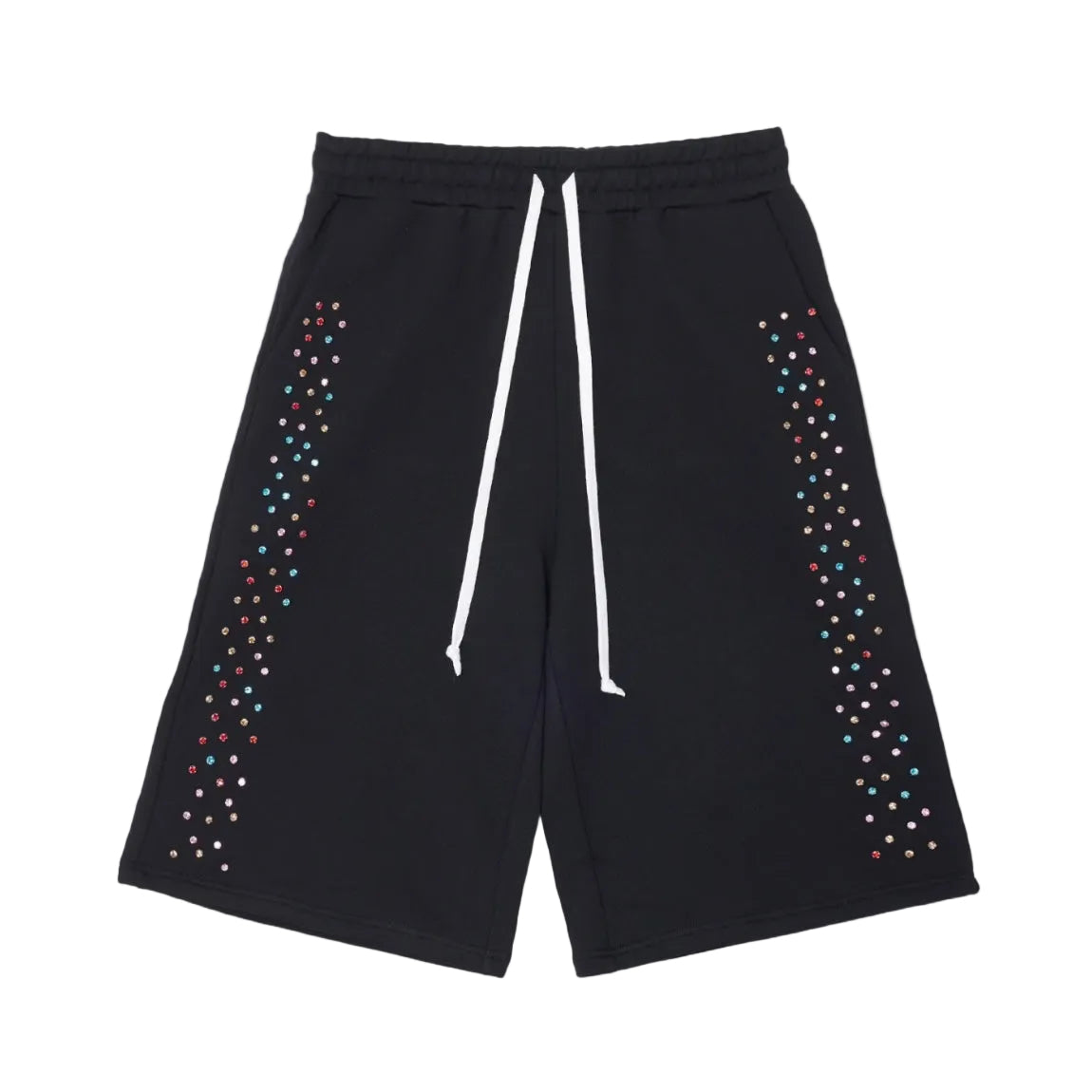 AZVA Crystal Cactus Sweat Shorts Black