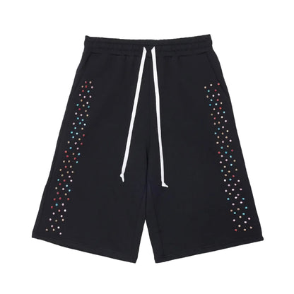 AZVA Crystal Cactus Sweat Shorts Black