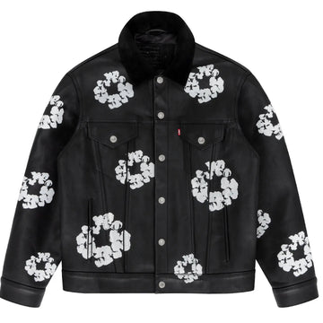 Denim Tears x Levi's Leather Cotton Wreath Type-3 Jacket Black Denim
