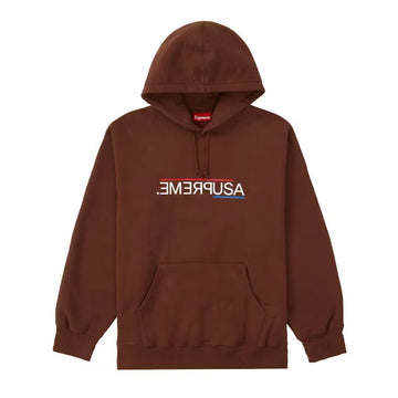 Supreme USA Hoodie Brown