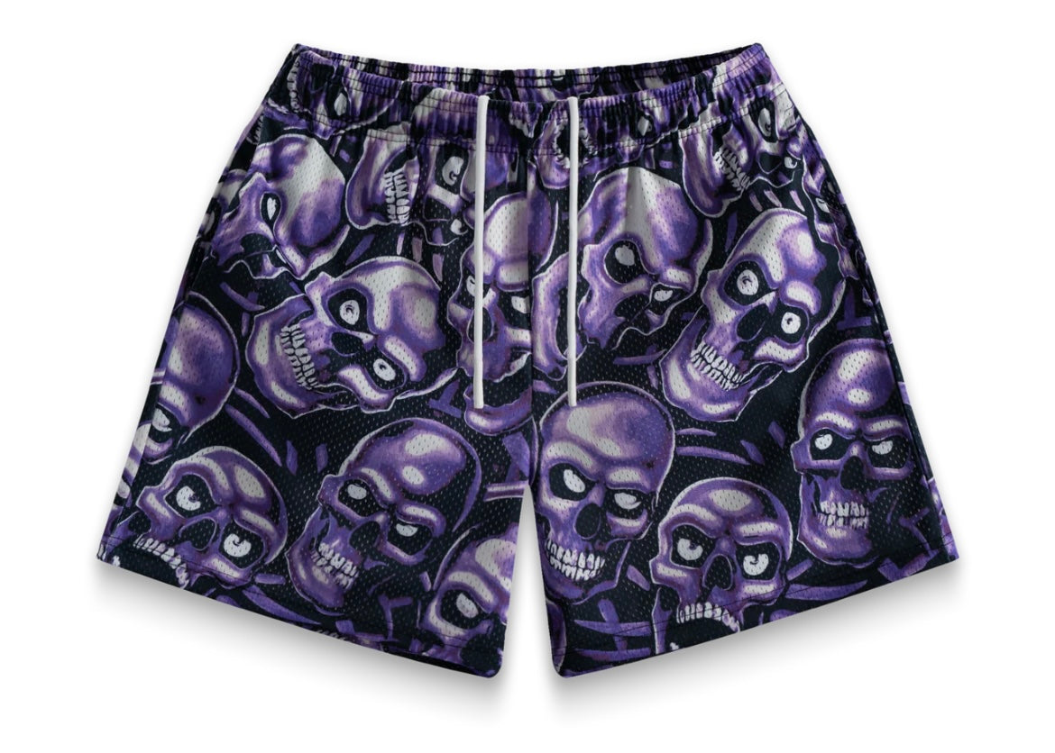 Bravest Purple Skully Shorts