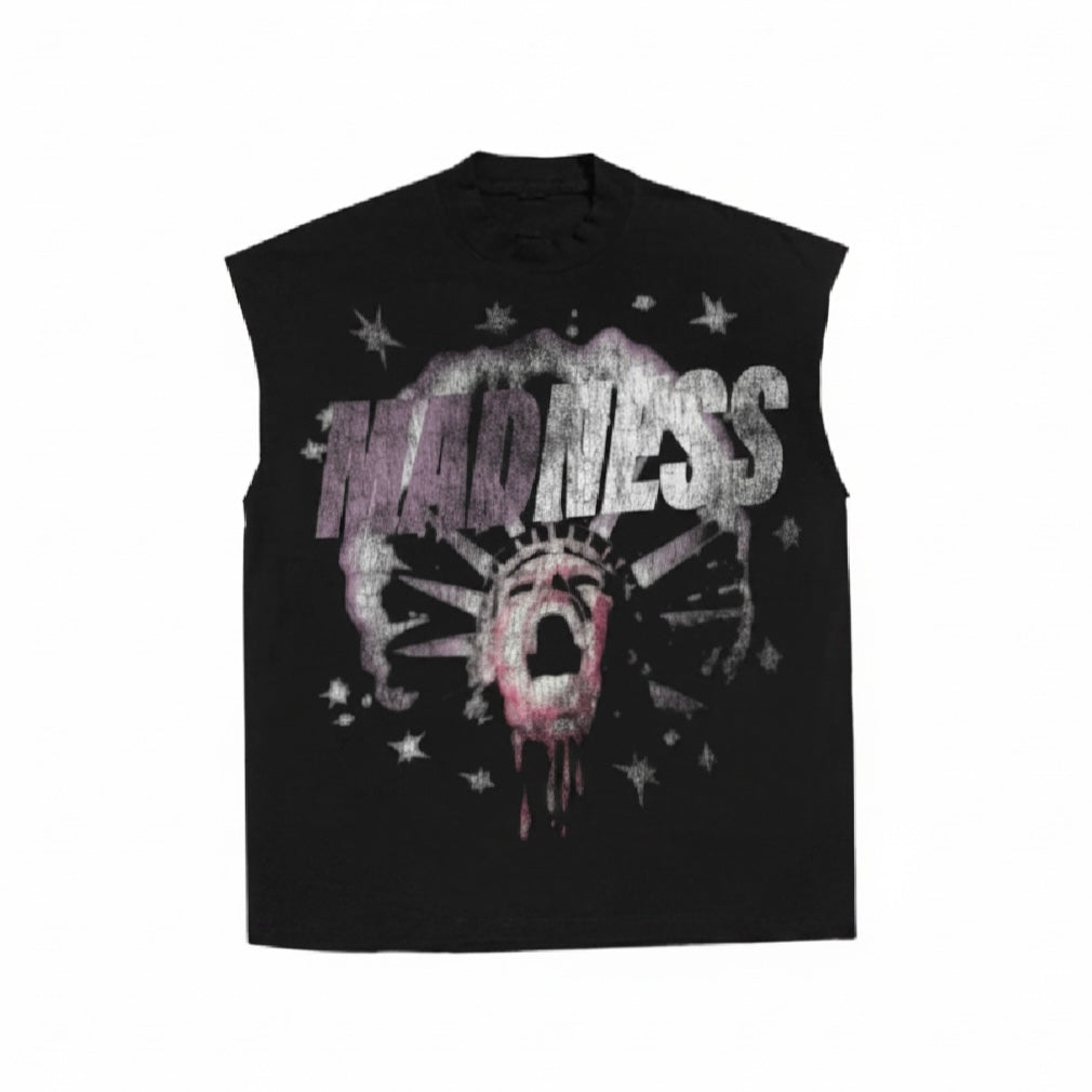 Works Of Madness Mad Saint Sleeveless Tee Black