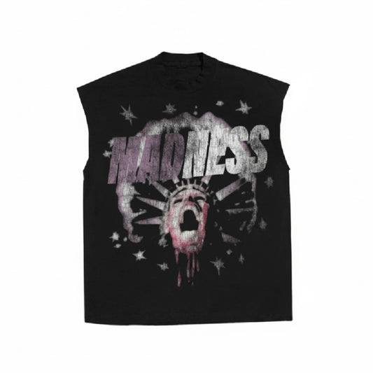 Works Of Madness Mad Saint Sleeveless Tee Black