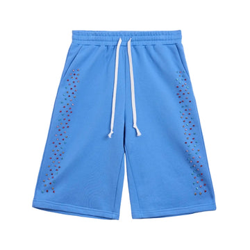 AZVA Crystal Cactus Sweat Shorts Baby Blue