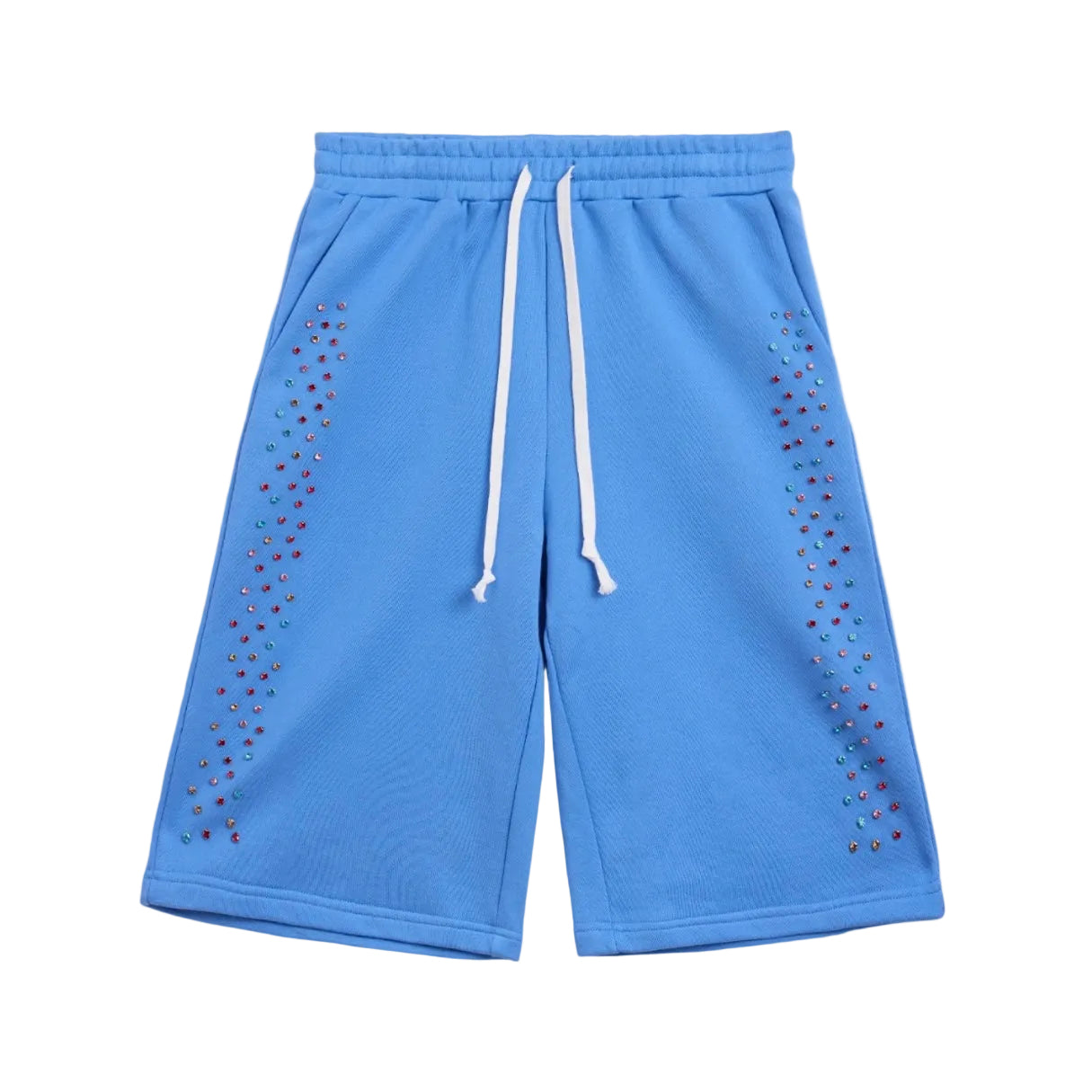 AZVA Crystal Cactus Sweat Shorts Baby Blue