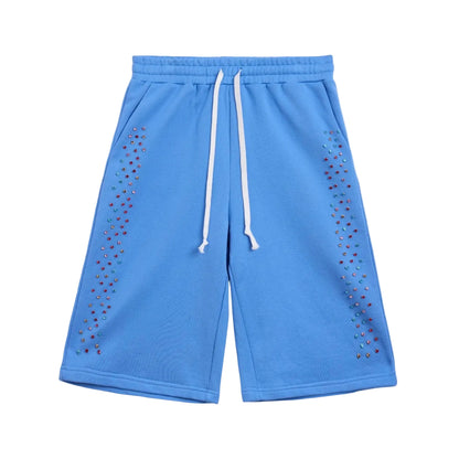 AZVA Crystal Cactus Sweat Shorts Baby Blue