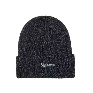 Supreme Loose Gauge Beanie Black Reflevtive