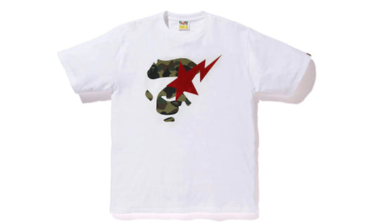 Bape White Ape Face Sta T-Shirt