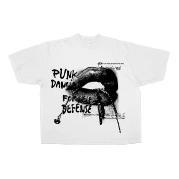 Works Of Madness Punk Lips Tee White