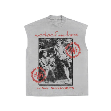 Works Of Madness Mad Summer Sleeveless Tee White