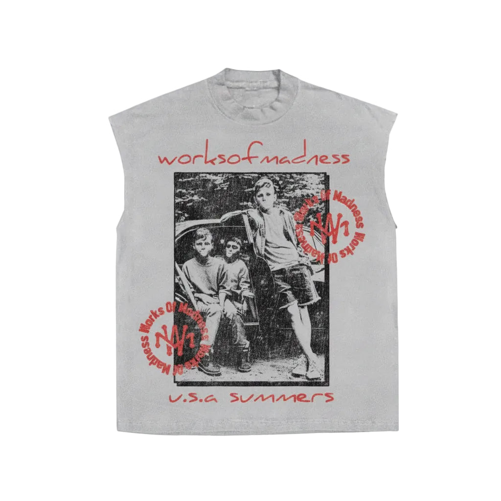 Works Of Madness Mad Summer Sleeveless Tee White