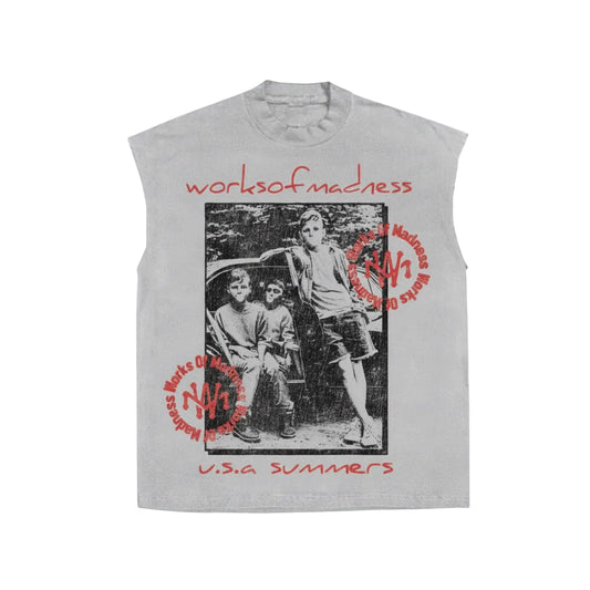 Works Of Madness Mad Summer Sleeveless Tee White