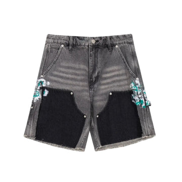 Undeveloped Grey Split Painters Denim Jorts