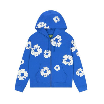Denim Tears Cotton Wreath Zip Hoodie Blue