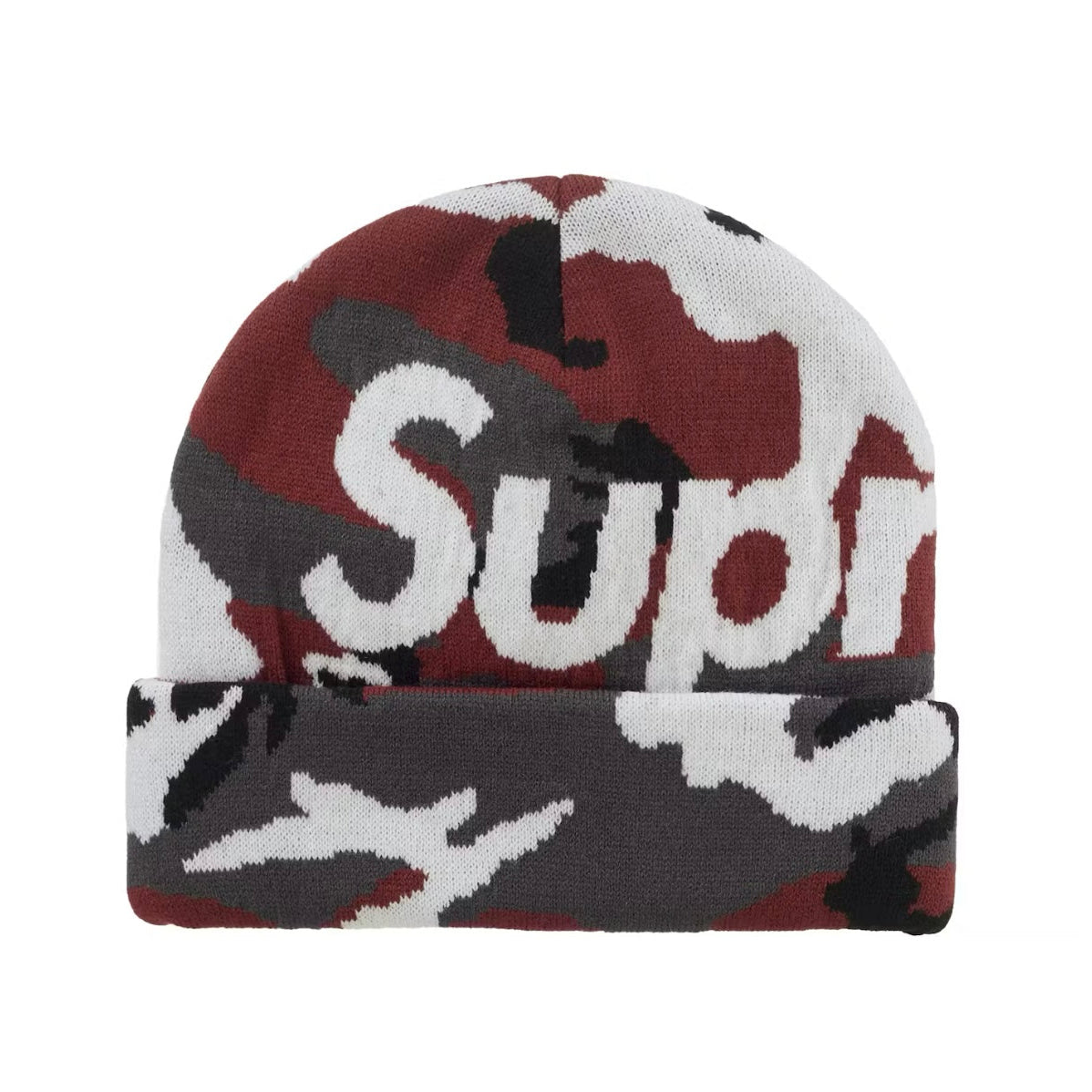 Supreme Red Camo Big Logo Beanie