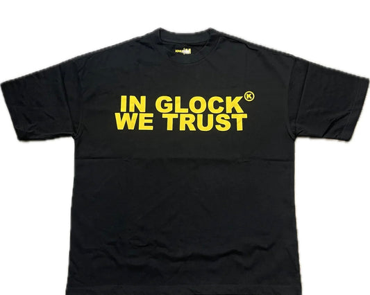 In Glock We Trust Black Yellow Tee